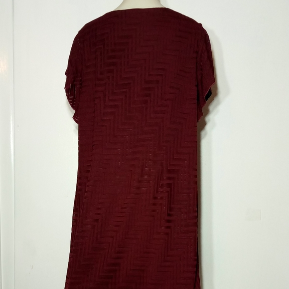 Cato Burgundy Midi Dress Sz 22/24W - Picture 12 of 14